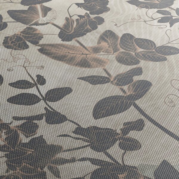 Tablou - Frunze texturate (cu ceas) (90x30 cm)