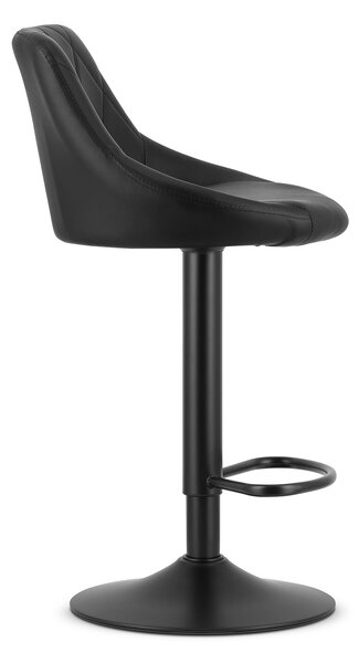Scaun de bar negru KAST din piele ecologica cu picior negru