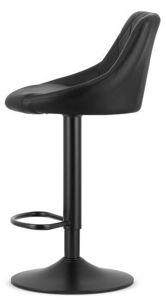 Scaun de bar negru KAST din piele ecologica cu picior negru