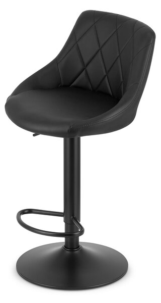 Scaun de bar negru KAST din piele ecologica cu picior negru