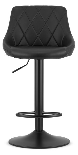 Scaun de bar negru KAST din piele ecologica cu picior negru
