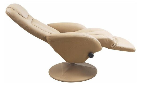 Fotoliu recliner Houston 492, Bej, Piele ecologică, 84x74x80cm, 19.3 kg