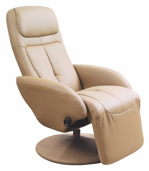 Fotoliu recliner Houston 492, Bej, Piele ecologică, 84x74x80cm, 19.3 kg