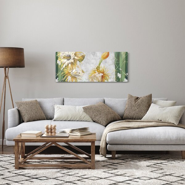 Tablou - Cactuși înfloriți, vintage (120x50 cm)