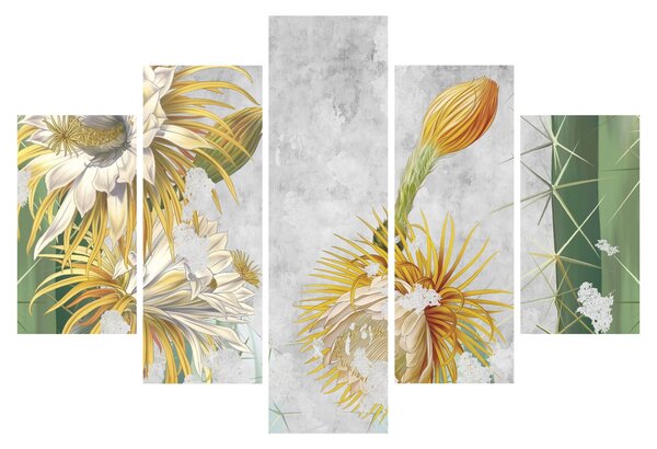 Tablou - Cactuși înfloriți, vintage (150x105 cm)