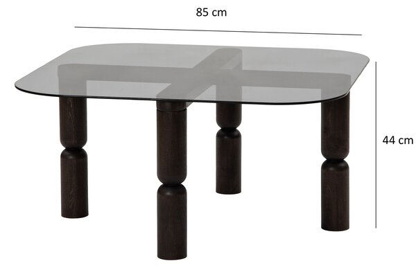Măsuţă de cafea, Hanah Home, Culoare: Antracit Fume