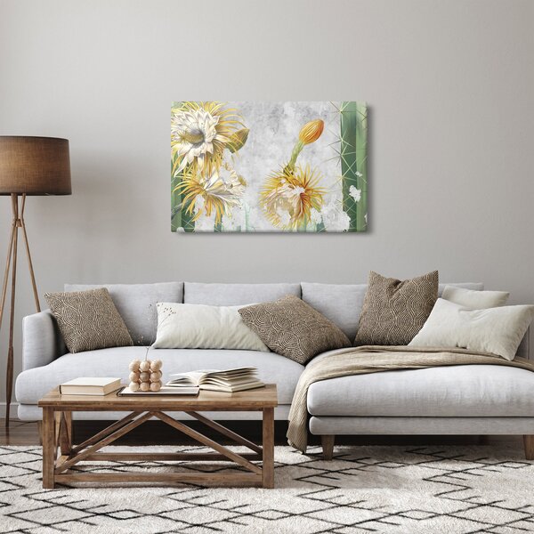 Tablou - Cactuși înfloriți, vintage (90x60 cm)