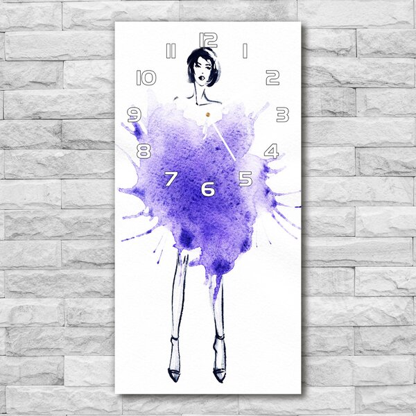 Ceas perete din sticlă dreptunghiular ilustrare de moda