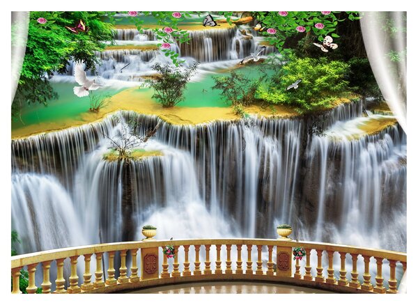 Tablou - Privire la cascade magice (70x50 cm)
