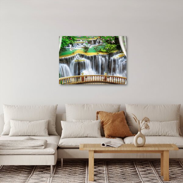 Tablou - Privire la cascade magice (70x50 cm)
