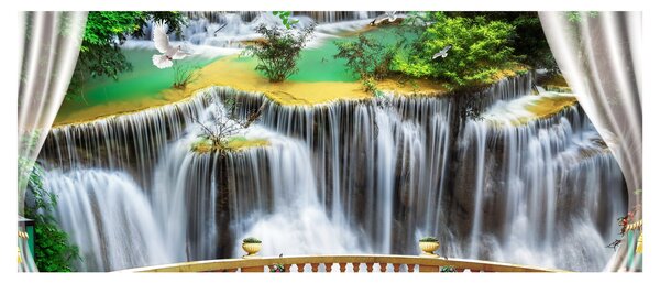 Tablou - Privire la cascade magice (120x50 cm)