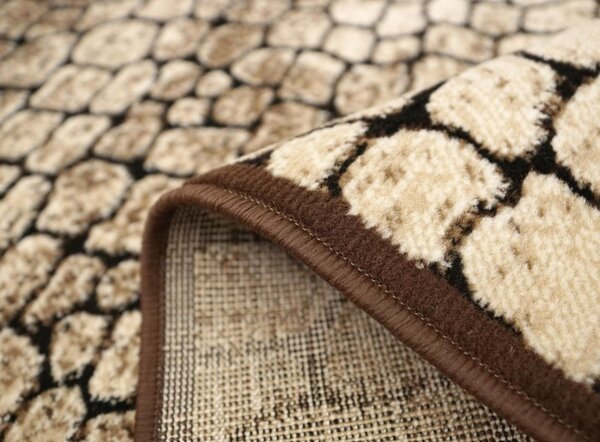 Covor Luna 1842-12, Marime 60 x 110 cm, Maro, Inaltime Fir 6 mm, Antialergic, Polipropilena, Living, Dormitor, Sufragerie, Birou 60 x 110