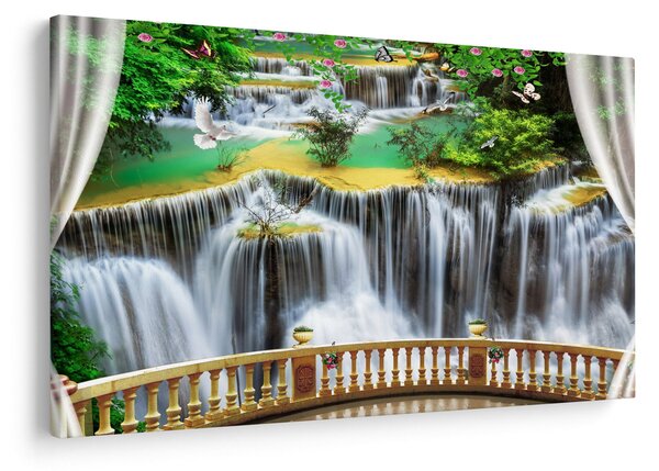 Tablou - Privire la cascade magice (90x60 cm)