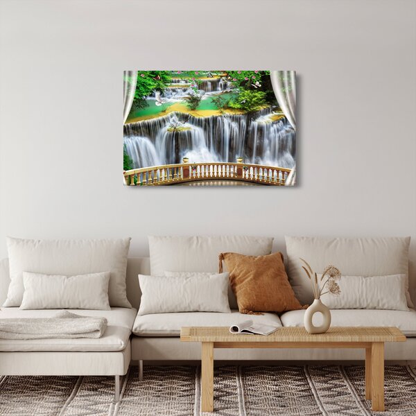 Tablou - Privire la cascade magice (90x60 cm)