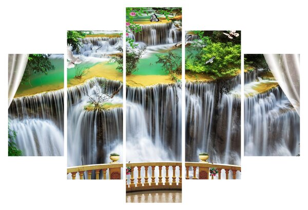 Tablou - Privire la cascade magice (150x105 cm)