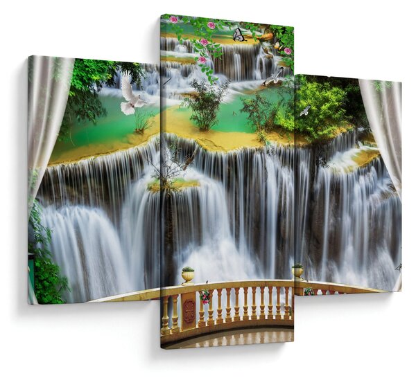 Tablou - Privire la cascade magice (90x60 cm)