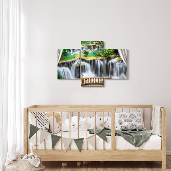 Tablou - Privire la cascade magice (90x60 cm)