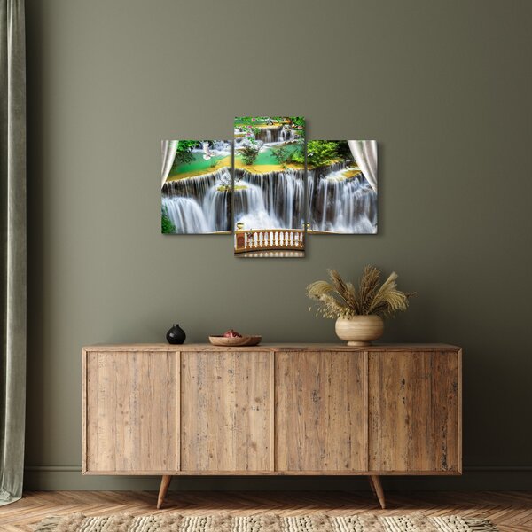 Tablou - Privire la cascade magice (90x60 cm)