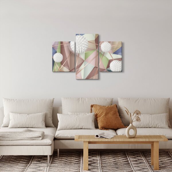 Tablou - 3D abstract culori pastel (90x60 cm)