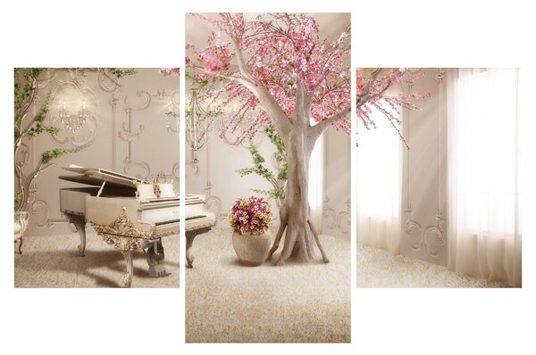 Tablou - Interior de vis cu pian (90x60 cm)
