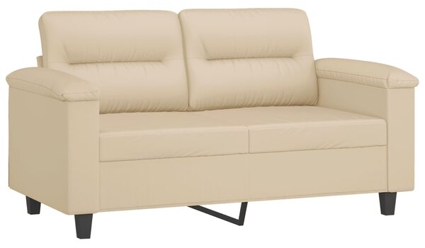 Canapea cu 2 locuri, crem, 120 cm, țesătură microfibră