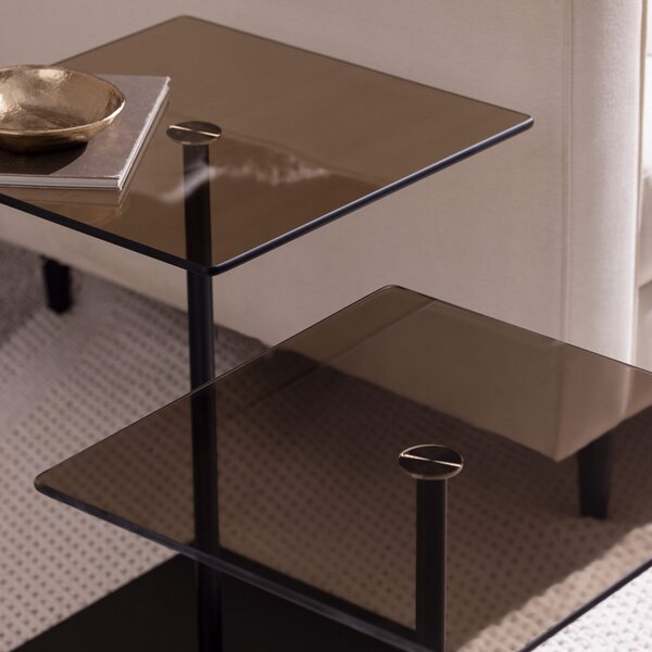 Set de măsuțe de cafea, Hanah Home, Culoare: Negru Bronz