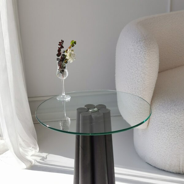 Măsuţă de cafea, Hanah Home, Culoare: Transparent Negru