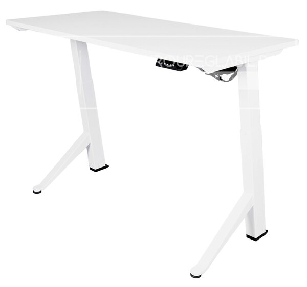 Birou reglabil electric TerrA2Y WHITE-cadru in Y, profil cadru alb