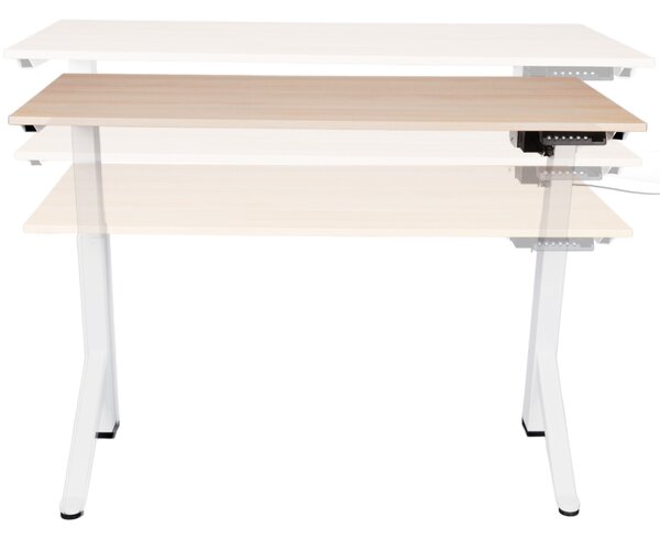 Birou reglabil electric TerrA2Y WHITE-cadru in Y, profil cadru alb
