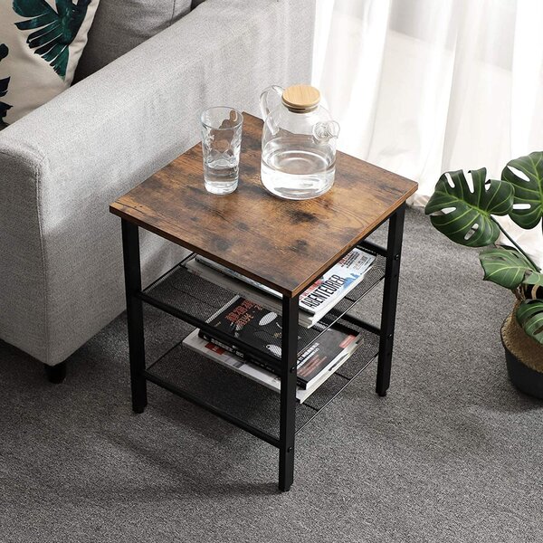 Set de doua etajere mici, VASAGLE, 40 x 40 x 50 cm, Maro LET24X