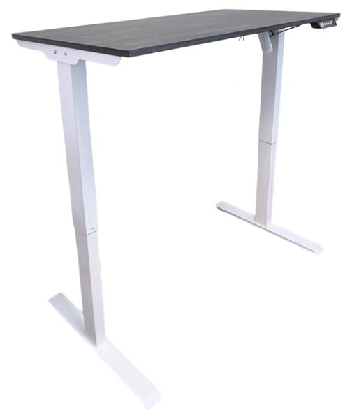 Birou reglabil electric-TerrA2DS WHITE-profil dreptunghiular, profil cadru ALB