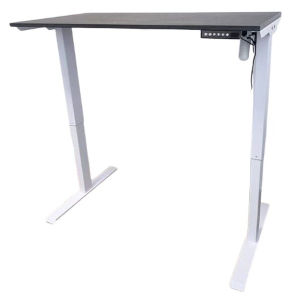 Birou reglabil electric-TerrA2DS WHITE-profil dreptunghiular, profil cadru ALB