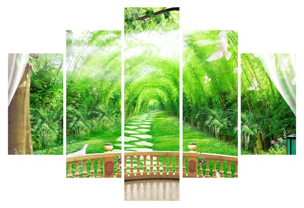 Tablou - Privire la grădina tropicală (150x105 cm)