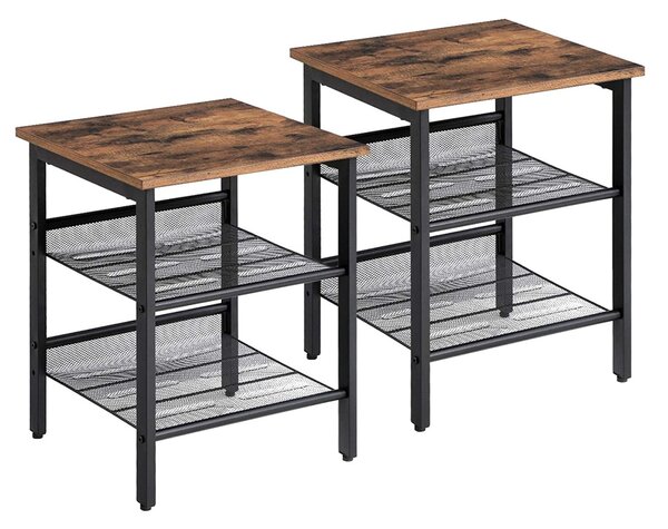 Set de doua etajere mici, VASAGLE, 40 x 40 x 50 cm, Maro LET24X