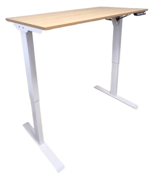 Birou reglabil electric-TerrA2DS WHITE-profil dreptunghiular, profil cadru ALB