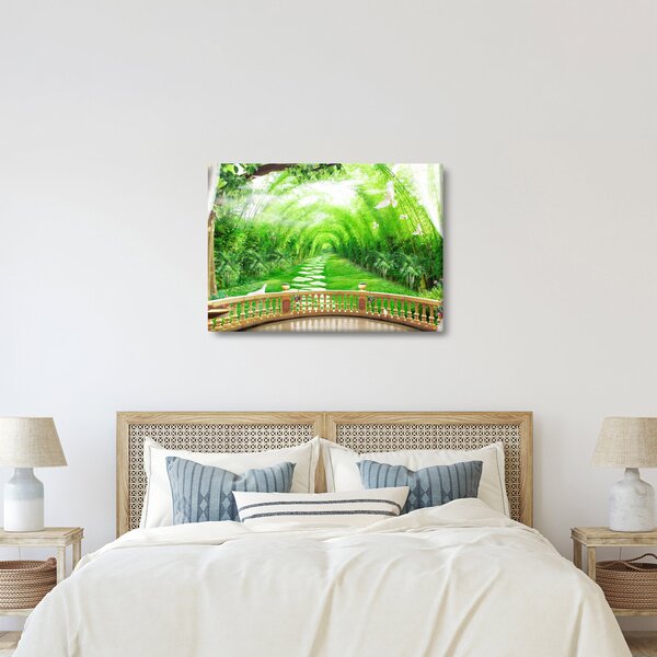 Tablou - Privire la grădina tropicală (70x50 cm)