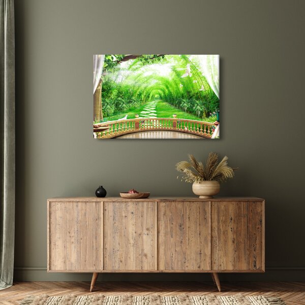 Tablou - Privire la grădina tropicală (90x60 cm)