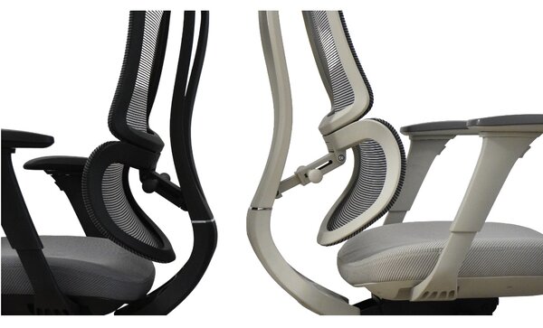 Ergodynamic Star Plus - Light Grey - Scaun de birou 4D, sezut translatie, suport lombar ajustabil 7 cm