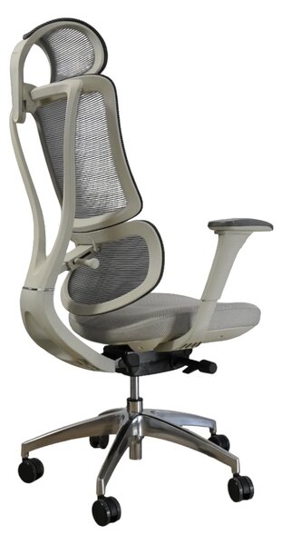 Ergodynamic Star Plus - Light Grey - Scaun de birou 4D, sezut translatie, suport lombar ajustabil 7 cm