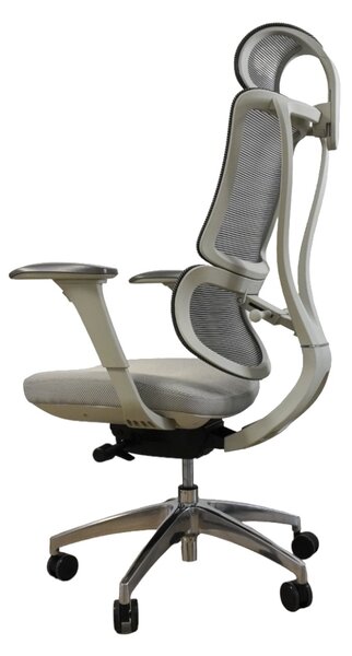 Ergodynamic Star Plus - Light Grey - Scaun de birou 4D, sezut translatie, suport lombar ajustabil 7 cm