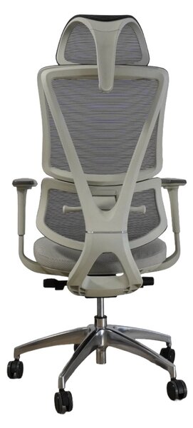 Ergodynamic Star Plus - Light Grey - Scaun de birou 4D, sezut translatie, suport lombar ajustabil 7 cm