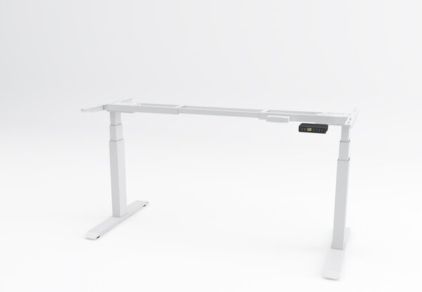 Birou reglabil pe inaltime TerrA7 WHITE - 2 motoare, profil dreptunghiular, culoare cadru Alb