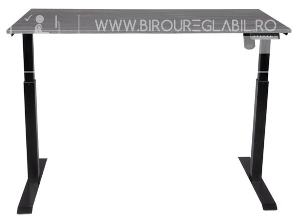Birou reglabil electric TerrA3 s BLACK - profil pătrat , 1 motor, cadrul negru