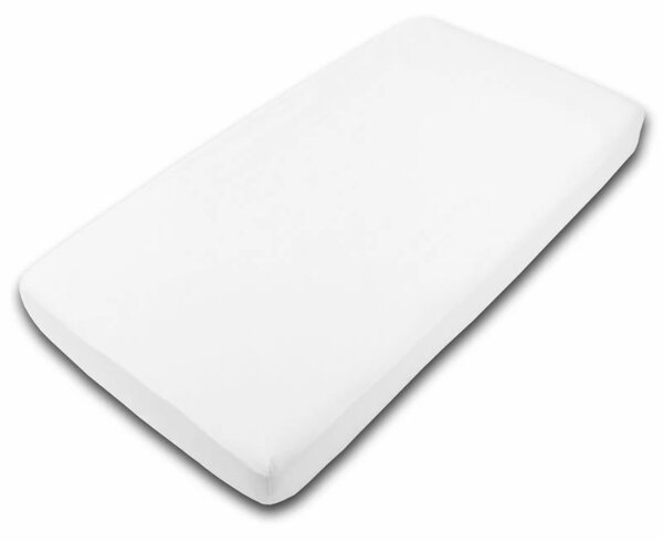 Set 2 cearceafuri din bumbac cu elastic roata pentru patut 120x60 cm Kidizi White Sweet Dreams