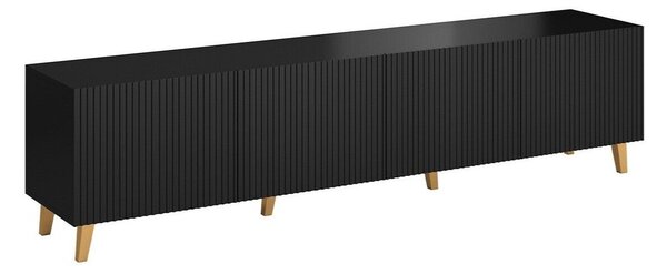 Comodă TV Dicto I, Auriu, Negru, MDF, PAL laminat, 52x201x40cm, 50.5 kg