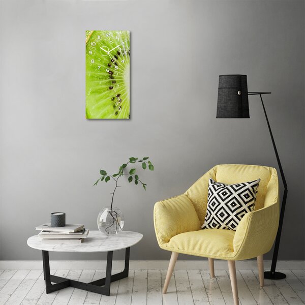 Ceas de sticlă pe perete vertical kiwi