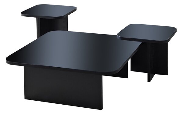 Set de măsuțe de cafea, Hanah Home, Culoare: Negru Fumu