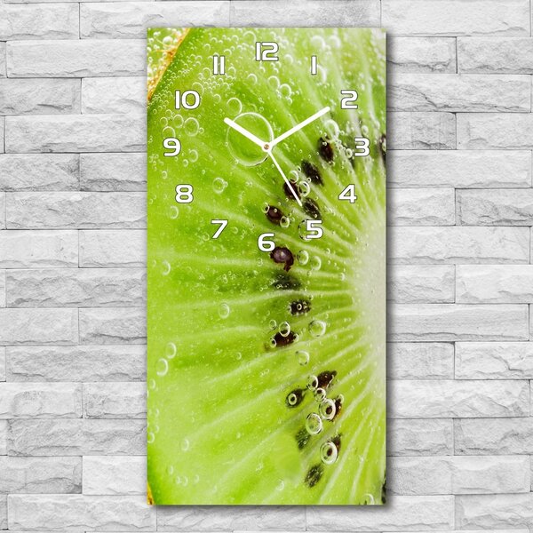Ceas de sticlă pe perete vertical kiwi