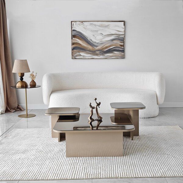 Set de măsuțe de cafea, Hanah Home, Culoare: Bej Bronz