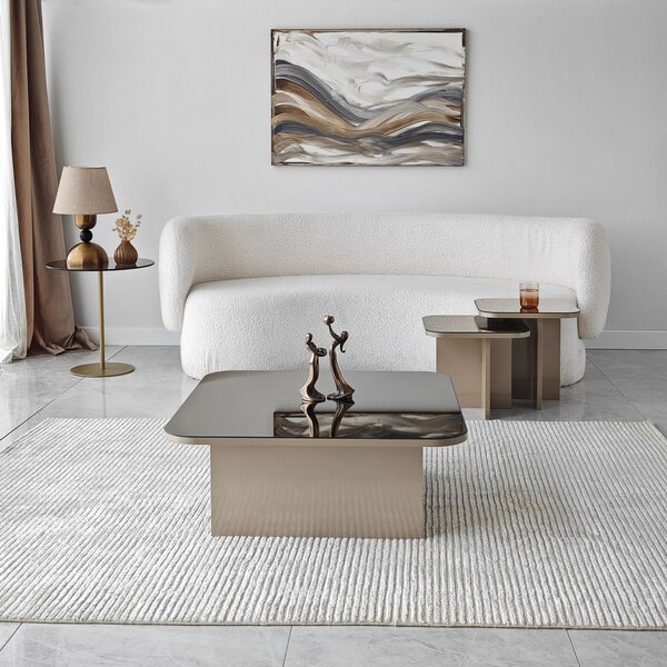 Set de măsuțe de cafea, Hanah Home, Culoare: Bej Bronz